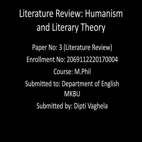 Humanism and literary theory