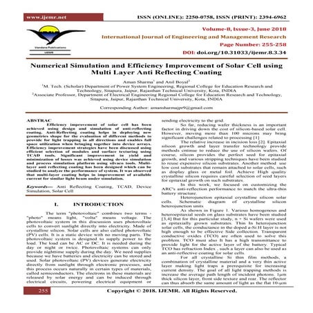 Numerical Simulation and Efficiency Improvement of Solar Cell using Multi Lay...