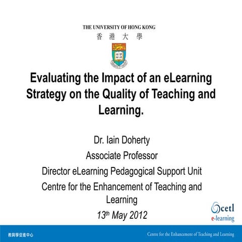 Evaluating the Impact of an eLearning Strategy on the Quality of Teaching and...