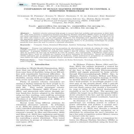 Comparison of Human Machine Interfaces to control a Robotized Wheelchair