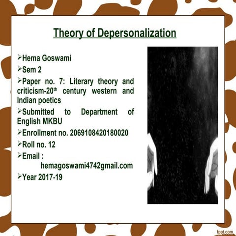 Paper 7: Theory of depersonalization