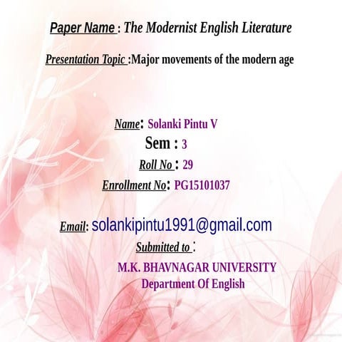 Major movements of the modern age