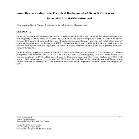 Teodolitos Kern - Historia