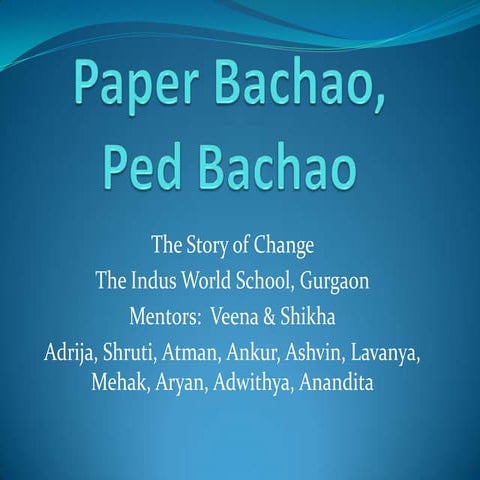Paper bachao, ped bacaho | PPTX