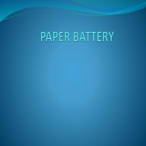 Paper battery
