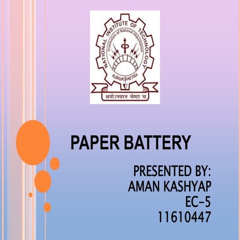 Paper battery
