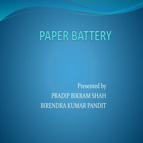 PapeR BAtteRY