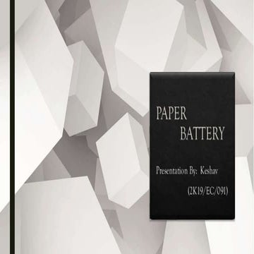 Paper battery by  keshav
