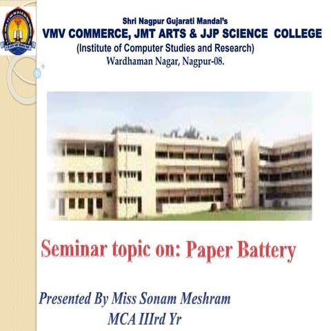 Paper battery ppt