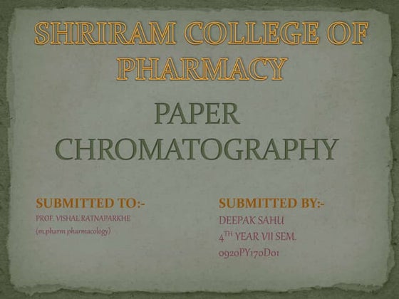 paper chromatography project class 12 | PDF | Chemistry | Science