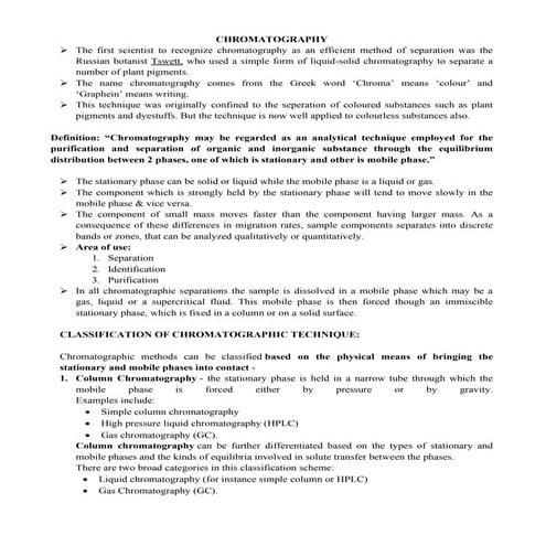 Chromatography- Paper chromatography pdf