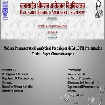 Paper chromatography separation technique.pptx