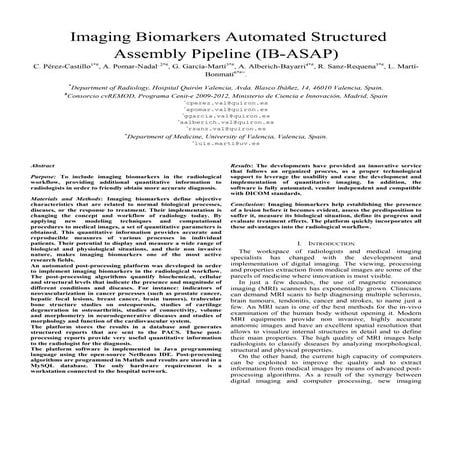Paper Carlos Pérez - Imaging Biomarkers Automated Structured 
