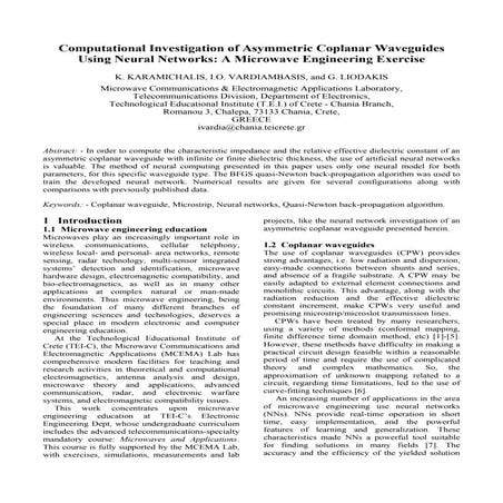 Computational Investigation of Asymmetric Coplanar Waveguides Using Neural Ne...