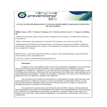 Evaluación de riesgos en vuelos monotripulados de extinción de incendios