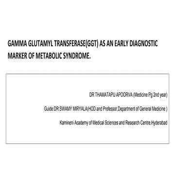 Ggt for metabolic syndrome.ggt for metabolic syndrome