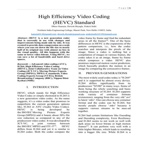 Review Paper on HEVC (x265)