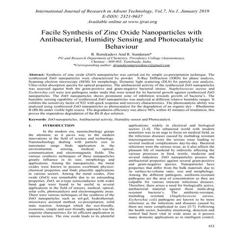 Simple and direct synthesis of zinc vanadate ZnV2O5 nanocrystals for ...
