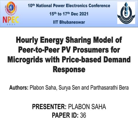 Hourly Energy Sharing Model of Peer-to-Peer PV Prosumers for Microgrids with ...