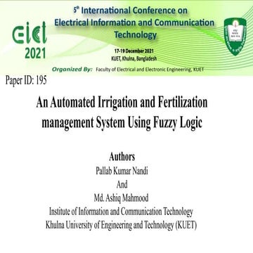 An Automated Irrigation and Fertilization management System Using Fuzzy Logic