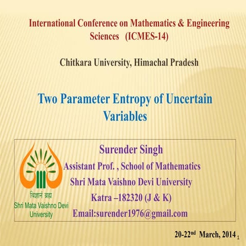 Two parameter entropy of uncertain variable