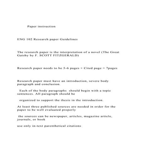 Paper instructionENG 102 Research paper Guidelin.docx | Publishing ...