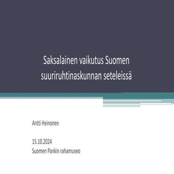 Antti Heinonen: Paperipalasesta seteliksi 15.10.12024