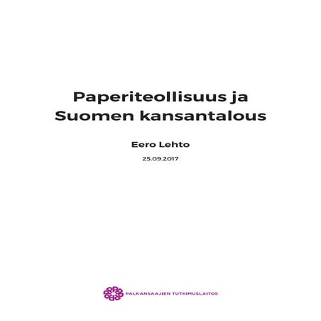 Paperiteollisuus ja Suomen kansantalous