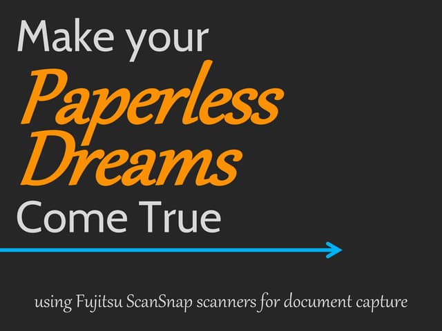 Fujitsu ScanSnap Scanner, an overvi...