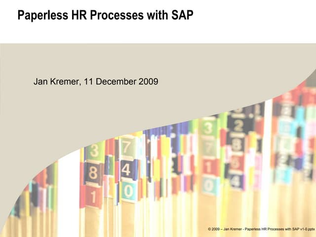 Paperless HR Processes With SAP