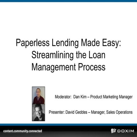 Paperless Lending - Streamlining the Loan Management Process