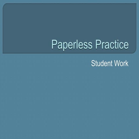 Student Productivity - Paperless Alternatives