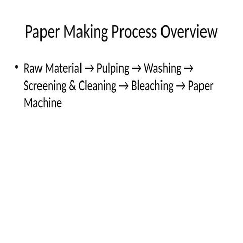 Comprehensive Overview of the Paper Making Process and Key Parameters ...