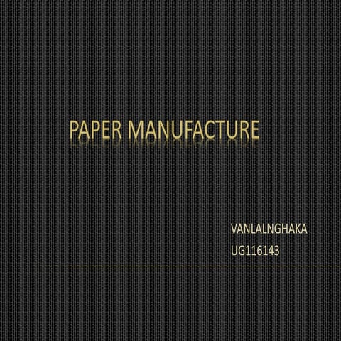 Paper manufacture