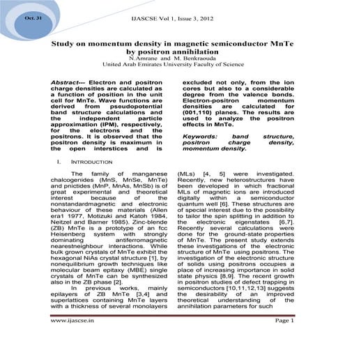 Study on momentum density in magnetic semiconductor MnTe by positron annihila...