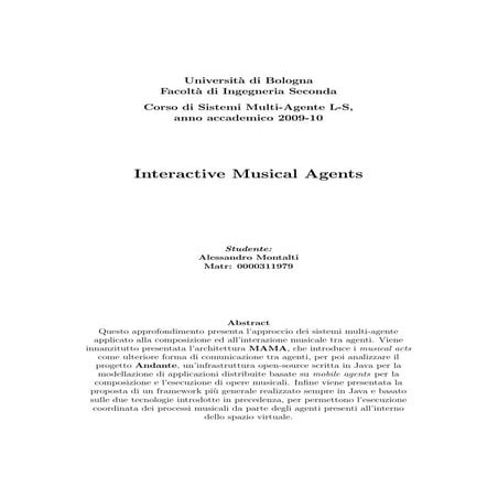 Montalti - "Interactive Musical Agents" (2010, paper ITA)