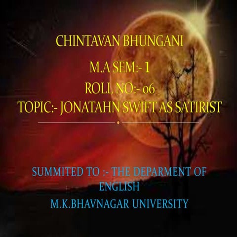 Paper no.2. neo classical literature .jonathan swift as satirist