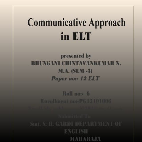 Paper no.12  communicative approach in elt