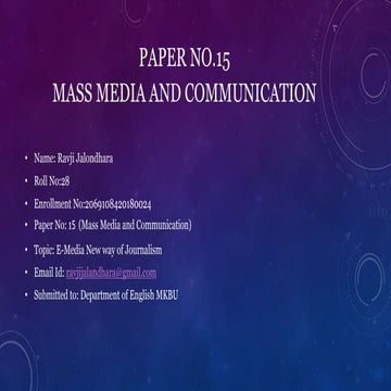Mainstream media vs. alternative media | PPTX