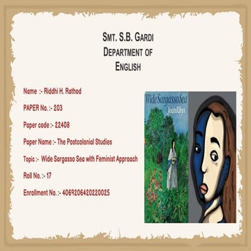  Paper no.203 Wide Sargasso Sea with Feminist Approach