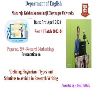 Defining Plagiarism : Types and Solutions to avoid it in Research Writing