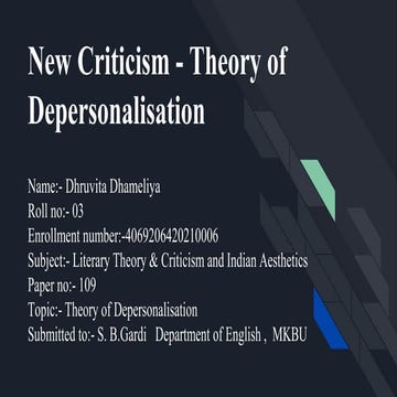 Theory of Depersonalization