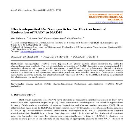Electrodeposited Ru Nanoparticles for Electrochemical Reduction of NAD+ to NADH