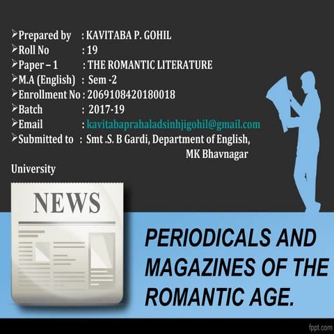 PERIODICALS AND MAGAZINES OF THE ROMANTIC AGE.