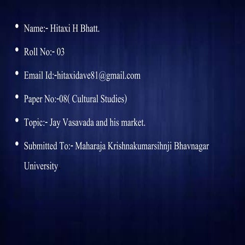 Jay Vasavada and his market.