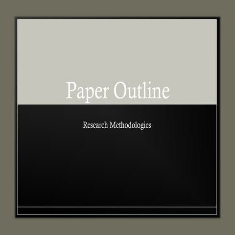 Paper outline