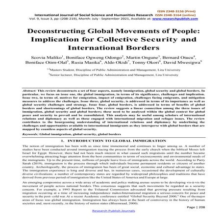 Deconstructing Global Movements of People: Implication for Collective Securit...