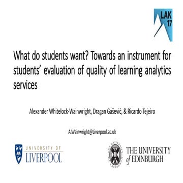 What do students want? Towards an instrument for students’ evaluation of qual...