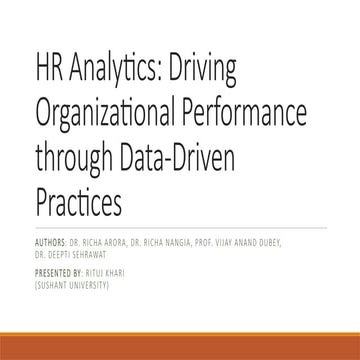 HR Analytics: Driving organisational performance through Data Driven Practices