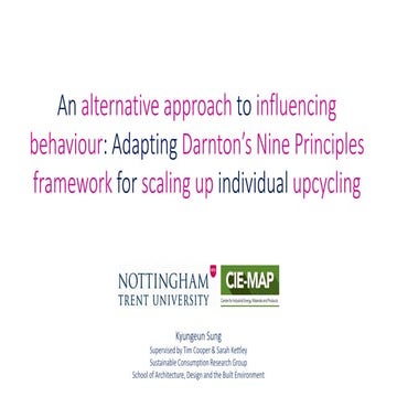An alternative approach to influencing behaviour: Adapting Darnton's Nine Pri...